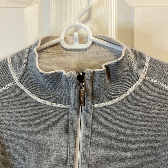 REVERSIBLE Tommy Bahama Flip Coast Half Zip Sweater -Continental Heather Size XL - Picture 6 of 7